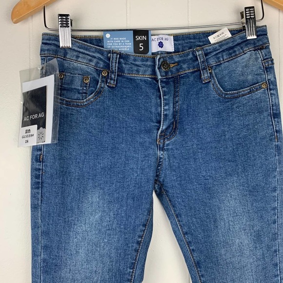 AC For AG SKIN 5 FLARE LEG RAW HEM Jeans NWT 27 - Picture 5 of 15